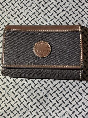 Hunting World Brown Canvas and Leather Trifold Wallet and Key Holder
